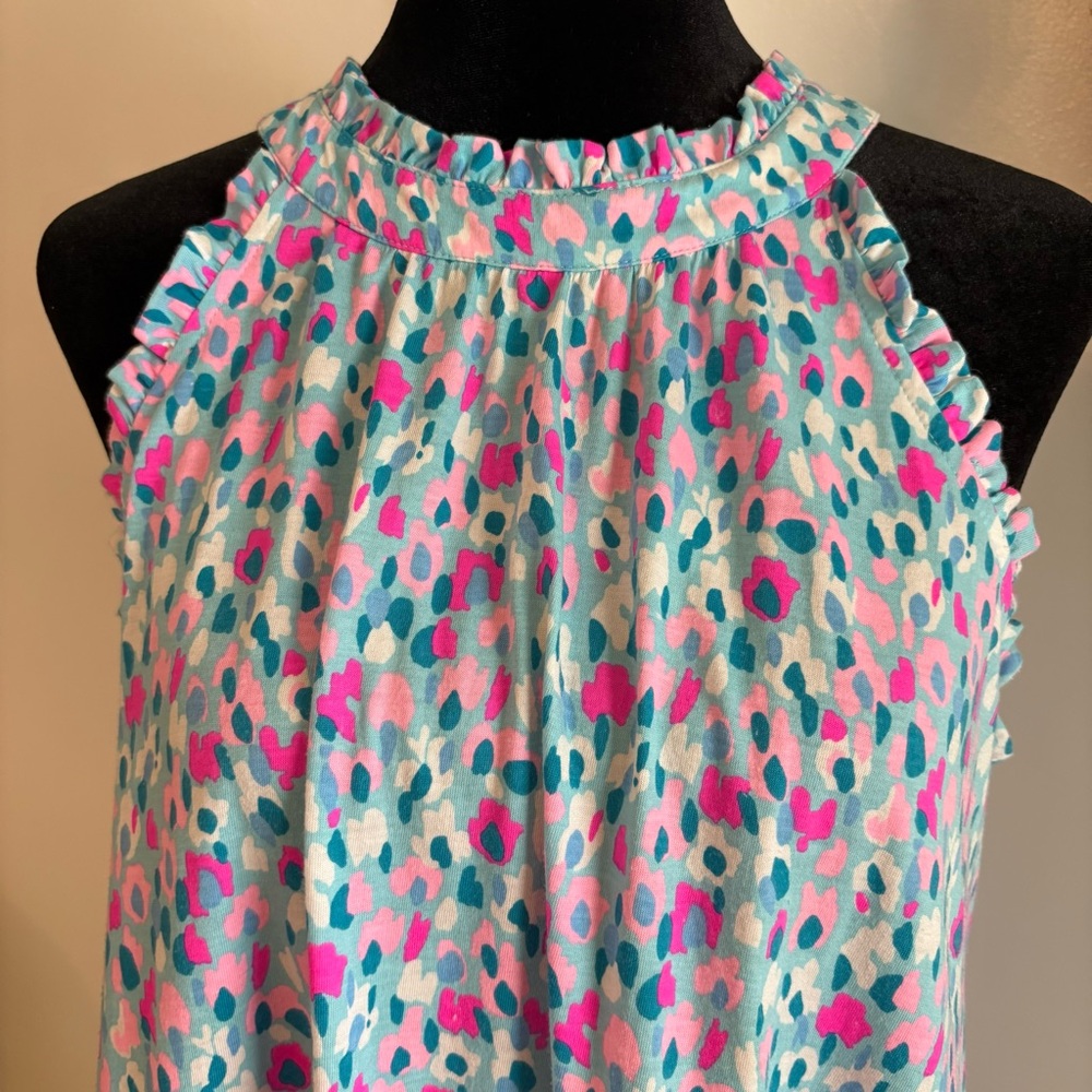 LILLY PULITZER Jerrica Swing Dress in Pink Blue Hottie Dottie! Great condition M - Picture 4 of 12